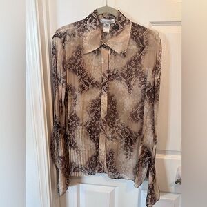 Women's Brown Sheer Top